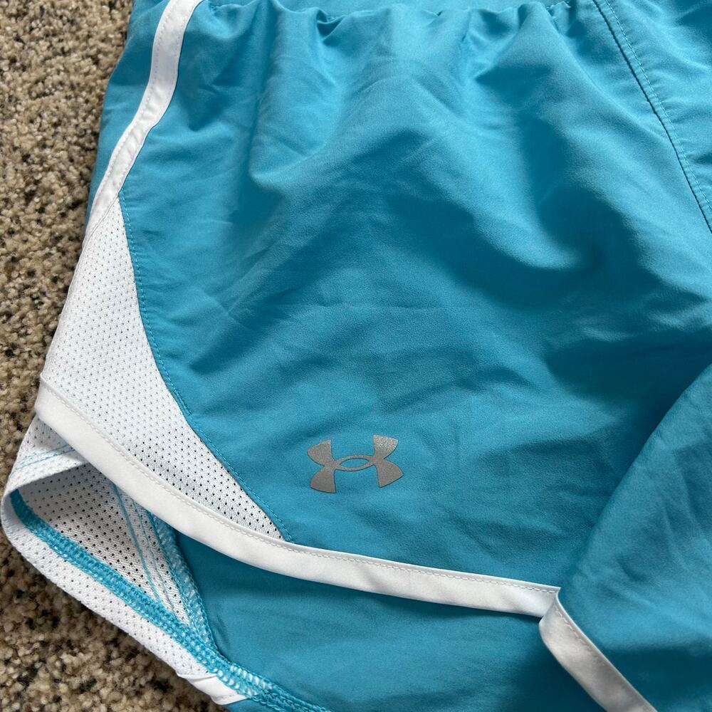 Under Armour Womens Athletic Shorts Size Small Brief Lined Blue Drawstring - Picture 4 of 5